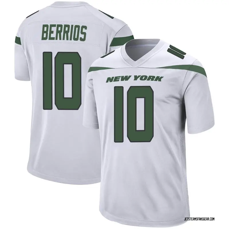 Youth New York Jets Braxton Berrios Spotlight White Game Jersey ...